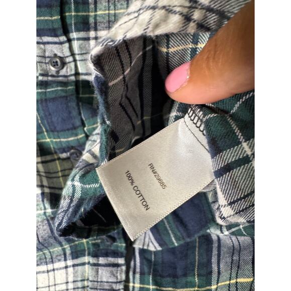 Pendleton Shirt Women Large Green Plaid Button Down Flannel Outdoor Hiking - Picture 3 of 7